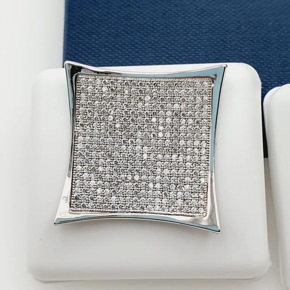 925 Sterling Silver Plated CZ Earrings, EVBRS674 - Picture 4 of 11